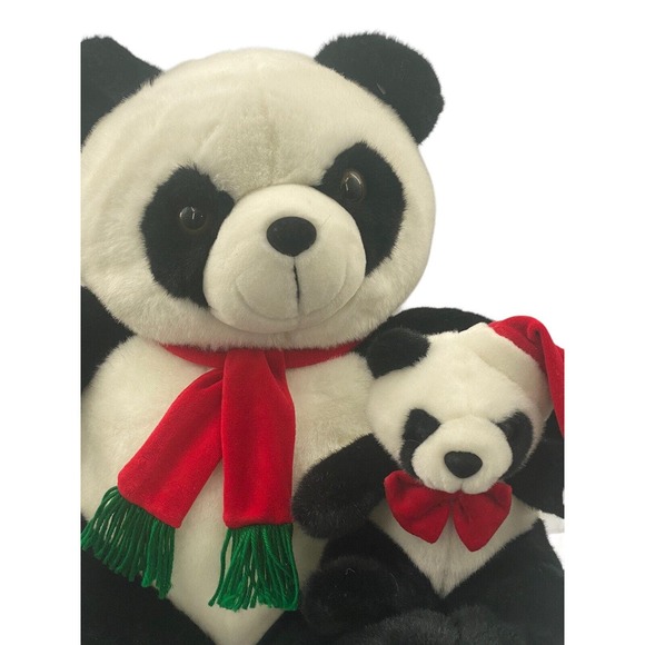 Giant CHRISTMAS Pandas Plush Stuffed Animals 18-inch Teddy Bear w/Baby Panda - Picture 3 of 13